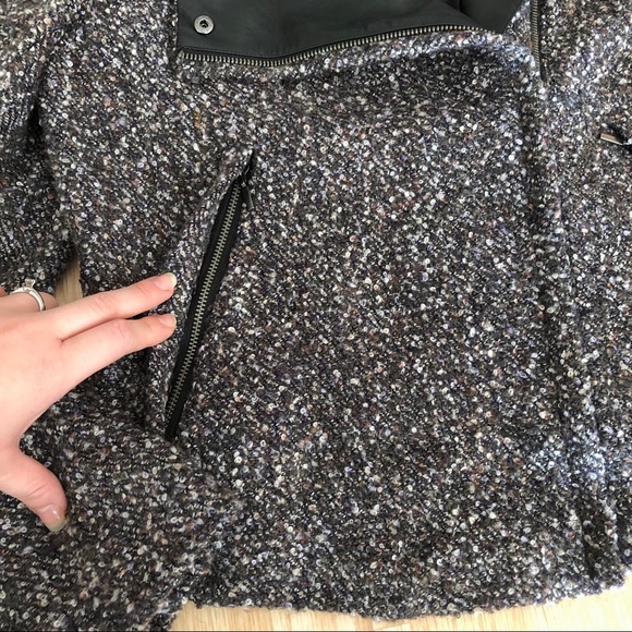 NWT GAP Wool Boucle Brown Purple Moto Jacket L - Picture 6 of 11